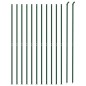 vidaXL Recinzione Metallica con Flangia Verde 1,1x25 m