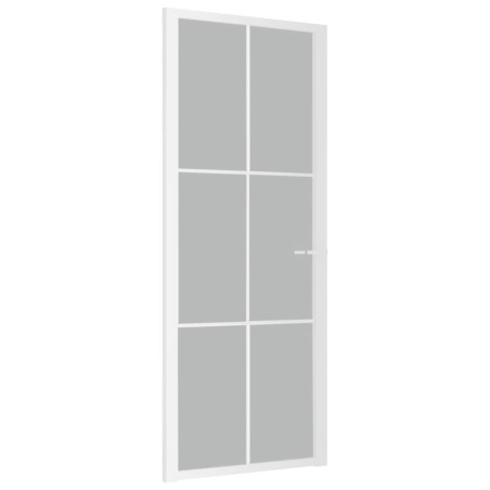 vidaXL Porta Interna 83x201,5 cm Bianco Opaco Vetro e Alluminio