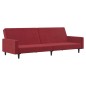 vidaXL Divano Letto a 2 Posti Rosso Vino in Velluto vidaXL Divano Letto a 2 Posti Rosso Vino in Velluto