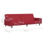 vidaXL Divano Letto a 2 Posti Rosso Vino in Velluto vidaXL Divano Letto a 2 Posti Rosso Vino in Velluto