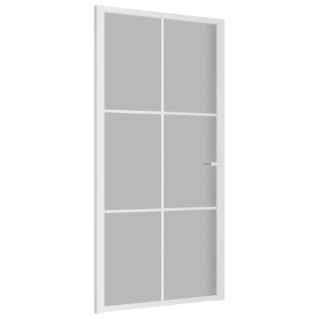 vidaXL Porta Interna 102,5x201,5 cm Bianco Opaco in Vetro e Alluminio