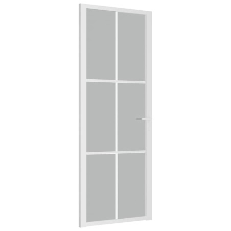vidaXL Porta Interna 76x201,5 cm Bianco Opaco Vetro e Alluminio