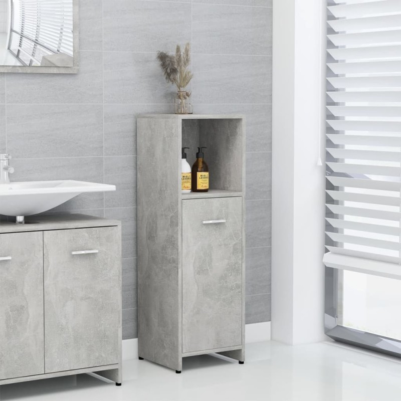 Armadio da Bagno Grigio Cemento 30x30x95 cm in Truciolato Armadio da Bagno Grigio Cemento 30x30x95 cm in Truciolato