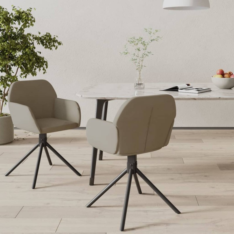 vidaXL Sedie da Pranzo Girevoli 2 pz Grigio Chiaro in Velluto vidaXL Sedie da Pranzo Girevoli 2 pz Grigio Chiaro in Velluto