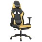 vidaXL Sedia da Gaming Massaggiante Poggiapiedi Nero e Oro Similpelle vidaXL Sedia da Gaming Massaggiante Poggiapiedi Nero e Oro Similpelle