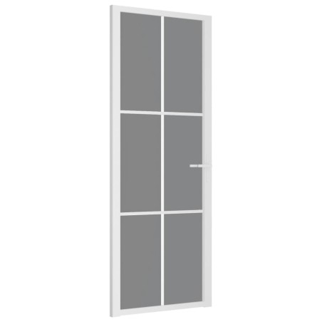 vidaXL Porta Interna 76x201,5 cm Bianca in Vetro ESG e Alluminio