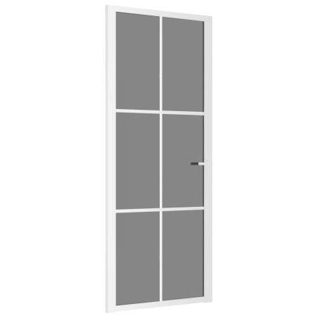 vidaXL Porta Interna 83x201,5 cm Bianca in Vetro ESG e Alluminio