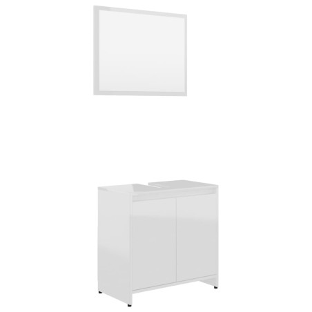 Set Mobili da Bagno Bianco Lucido in Truciolato