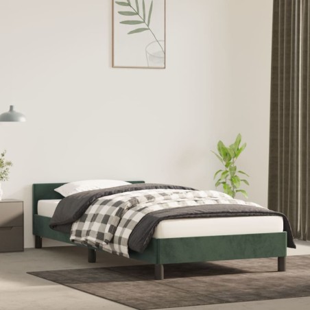 vidaXL Giroletto con Testiera Verde Scuro 100x200 cm in Velluto