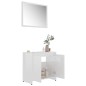 Set Mobili da Bagno Bianco Lucido in Truciolato Set Mobili da Bagno Bianco Lucido in Truciolato