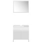 Set Mobili da Bagno Bianco Lucido in Truciolato Set Mobili da Bagno Bianco Lucido in Truciolato