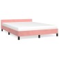 vidaXL Giroletto con Testiera Rosa 140x190 cm in Velluto