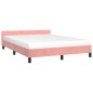 vidaXL Giroletto con Testiera Rosa 140x190 cm in Velluto