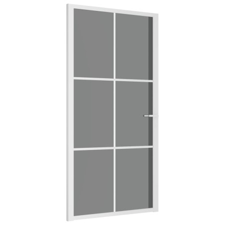 vidaXL Porta Interna 102,5x201,5 cm Bianca in Vetro ESG e Alluminio