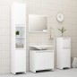 Set Mobili da Bagno Bianco Lucido in Truciolato Set Mobili da Bagno Bianco Lucido in Truciolato