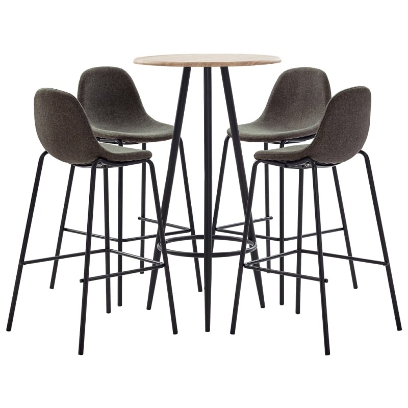 vidaXL Set da Bar 5 pz in Tessuto Grigio Scuro vidaXL Set da Bar 5 pz in Tessuto Grigio Scuro