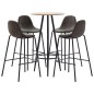 vidaXL Set da Bar 5 pz in Tessuto Grigio Scuro vidaXL Set da Bar 5 pz in Tessuto Grigio Scuro