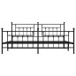 vidaXL Giroletto con Testiera e Pediera Metallo Nero 193x203 cm vidaXL Giroletto con Testiera e Pediera Metallo Nero 193x203 cm