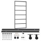 vidaXL Porta Scorrevole con Kit Montaggio Vetro ESG Alluminio 90x205cm