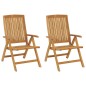 vidaXL Sedie da Giardino Reclinabili 2 pz in Legno Massello di Teak vidaXL Sedie da Giardino Reclinabili 2 pz in Legno Massello di Teak