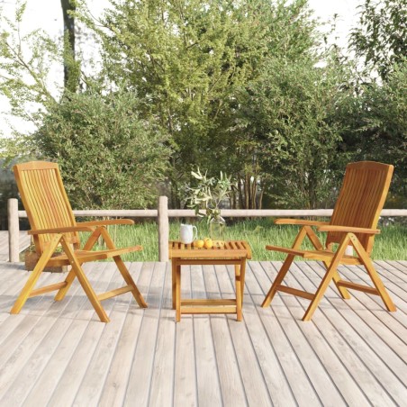 vidaXL Set Salotto da Giardino 3 pz in Legno Massello di Teak 
