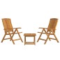 vidaXL Set Salotto da Giardino 3 pz in Legno Massello di Teak vidaXL Set Salotto da Giardino 3 pz in Legno Massello di Teak