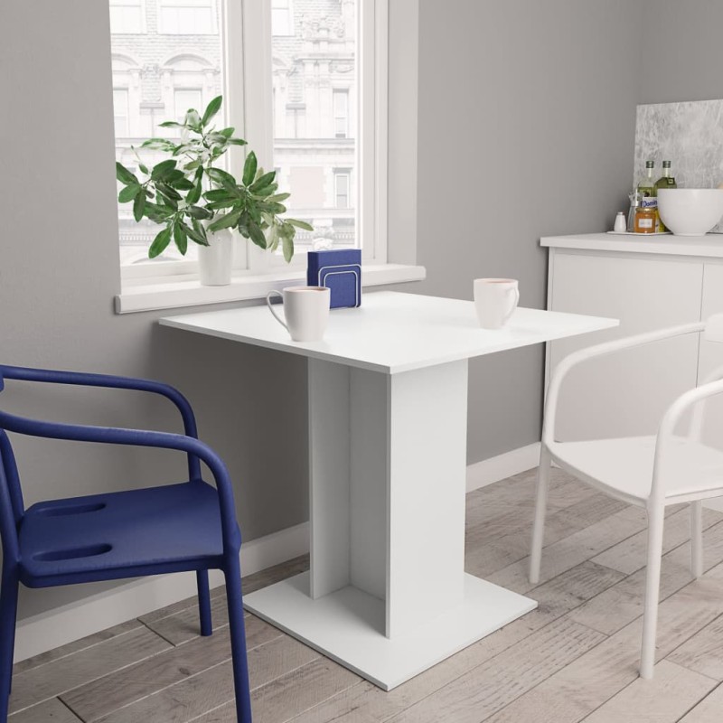 vidaXL Tavolo da Pranzo Bianco 80x80x75 cm in Truciolato vidaXL Tavolo da Pranzo Bianco 80x80x75 cm in Truciolato
