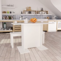 vidaXL Tavolo da Pranzo Bianco 110x60x75 cm in Legno Multistrato