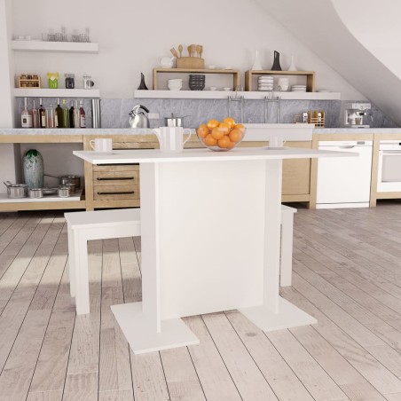 vidaXL Tavolo da Pranzo Bianco 110x60x75 cm in Legno Multistrato