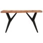 vidaXL Tavolo da Pranzo Nero 140x70x76 cm in Legno Massello di Acacia 