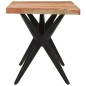 vidaXL Tavolo da Pranzo Nero 140x70x76 cm in Legno Massello di Acacia 
