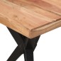 vidaXL Tavolo da Pranzo Nero 140x70x76 cm in Legno Massello di Acacia 