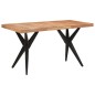vidaXL Tavolo da Pranzo Nero 140x70x76 cm in Legno Massello di Acacia 