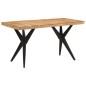 vidaXL Tavolo da Pranzo Nero 140x70x76 cm in Legno Massello di Acacia 