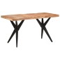 vidaXL Tavolo da Pranzo Nero 140x70x76 cm in Legno Massello di Acacia 
