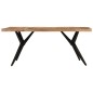 vidaXL Tavolo da Pranzo Nero 180x90x77 cm in Legno Massello d'Acacia 