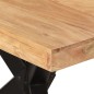 vidaXL Tavolo da Pranzo Nero 180x90x77 cm in Legno Massello d'Acacia 