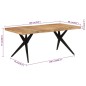 vidaXL Tavolo da Pranzo Nero 180x90x77 cm in Legno Massello d'Acacia 
