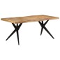 vidaXL Tavolo da Pranzo Nero 180x90x77 cm in Legno Massello d'Acacia 
