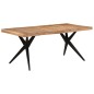 vidaXL Tavolo da Pranzo Nero 180x90x77 cm in Legno Massello d'Acacia 