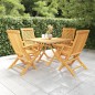 vidaXL Set da Pranzo da Giardino 5 pz in Legno Massello di Teak vidaXL Set da Pranzo da Giardino 5 pz in Legno Massello di Teak