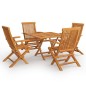 vidaXL Set da Pranzo da Giardino 5 pz in Legno Massello di Teak vidaXL Set da Pranzo da Giardino 5 pz in Legno Massello di Teak