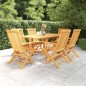 vidaXL Set da Pranzo da Giardino 7 pz in Legno Massello di Teak