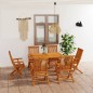 vidaXL Set da Pranzo da Giardino 7 pz in Legno Massello di Teak vidaXL Set da Pranzo da Giardino 7 pz in Legno Massello di Teak