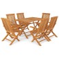 vidaXL Set da Pranzo da Giardino 7 pz in Legno Massello di Teak vidaXL Set da Pranzo da Giardino 7 pz in Legno Massello di Teak
