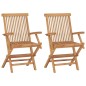 vidaXL Sedie da Giardino 2 pz Cuscini Bianco Crema in Massello di Teak vidaXL Sedie da Giardino 2 pz Cuscini Bianco Crema in Massello di Teak