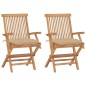 vidaXL Sedie da Giardino con Cuscini Beige 2 pz in Massello di Teak vidaXL Sedie da Giardino con Cuscini Beige 2 pz in Massello di Teak