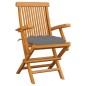 vidaXL Sedie da Giardino con Cuscini Grigi 3 pz Massello di Teak vidaXL Sedie da Giardino con Cuscini Grigi 3 pz Massello di Teak