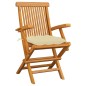 vidaXL Sedie da Giardino con Cuscini Bianco Crema 3pz Massello di Teak vidaXL Sedie da Giardino con Cuscini Bianco Crema 3pz Massello di Teak