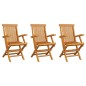 vidaXL Sedie da Giardino e Cuscini Grigio Talpa 3 pz in Massello di Teak vidaXL Sedie da Giardino e Cuscini Grigio Talpa 3 pz in Massello di Teak